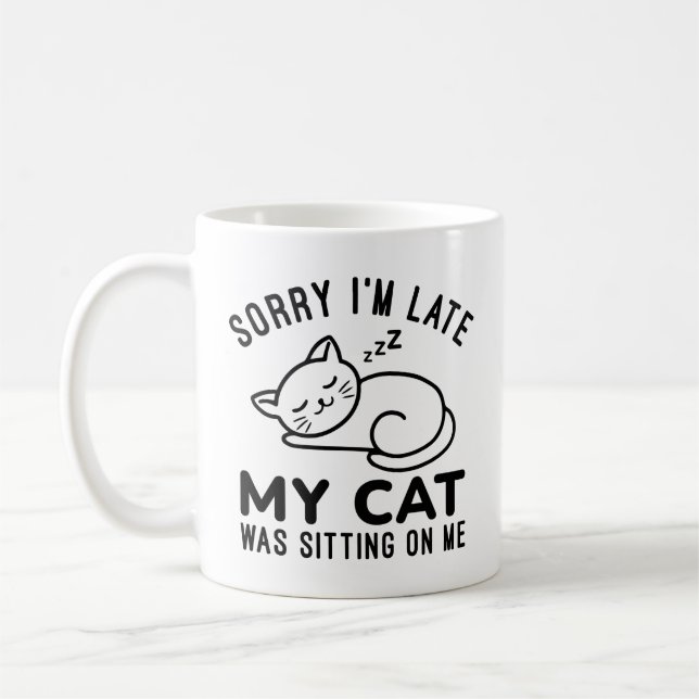 Min katt var Sitta på mig Kaffemugg (Vänster)