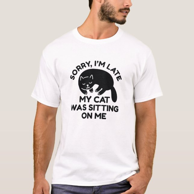 Min katt var Sitta på mig T Shirt (Framsida)