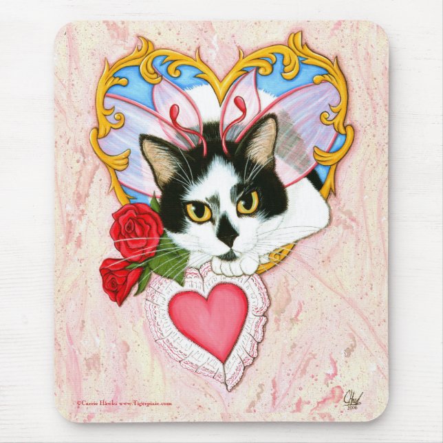 Min kattdjurvalentinkatt Mousepad Musmatta (Framsidan)