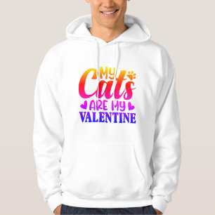 Min Katter Är Min Valentin Hoodie – Rolig Kattälsk
