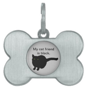 Min kattvän är svart, hundhalsband namnbricka husdjur