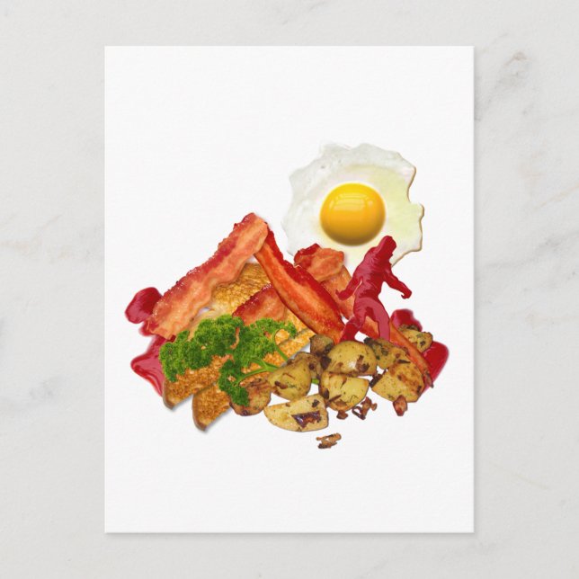 Min Ketchup Borta Squatchin för Bacon Breakfast Vykort (Framsida)