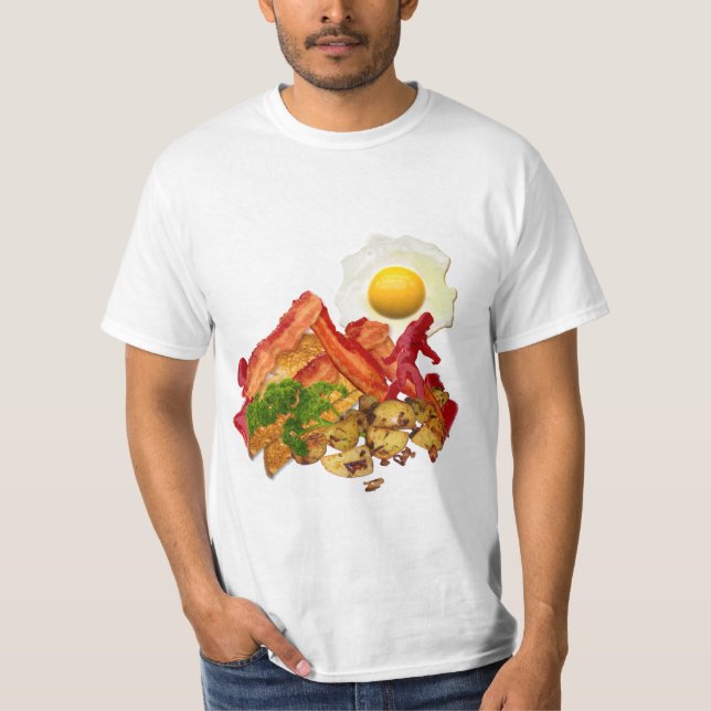 Min Ketchup Borta Squatchin för Bacon Mountain T Shirt (Framsida)