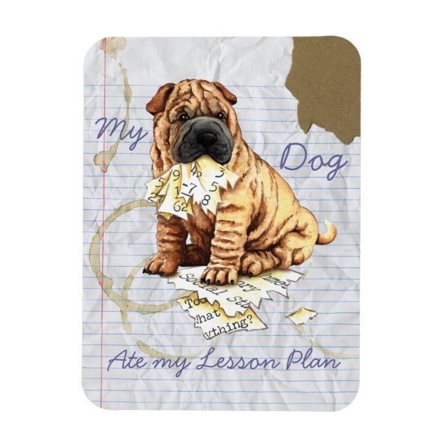 Min kinesiska Shar-Pei Ate Min Lesson-plan Magnet (Vertikal)