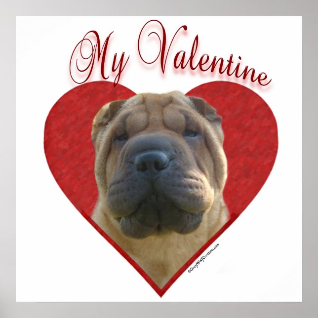 Min kinesiska shar-Pei Valentine Poster (Framsidan)