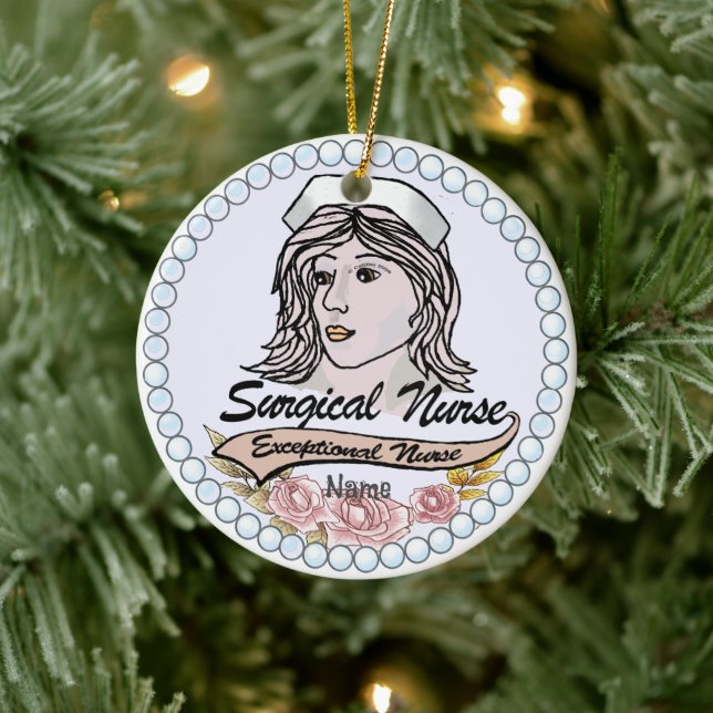 Min kirurgiska sjuksköterska julgransprydnad keramik (Träd)