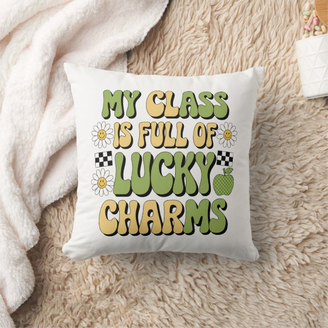 Min klass är full av Lucky Charms Patricks lärare Kudde (Filt)