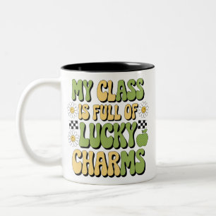 Min klass är full av Lucky Charms Patricks lärare Två-Tonad Mugg
