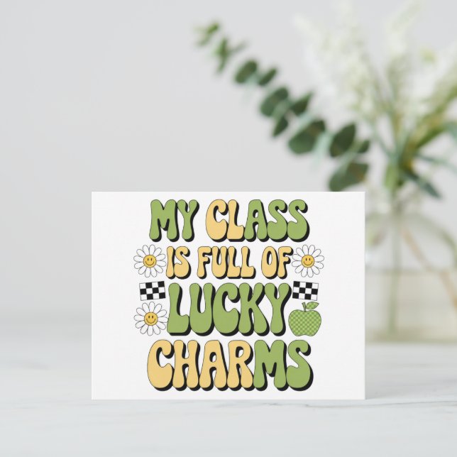Min klass är full av Lucky Charms Patricks lärare Vykort (Stående Fram)