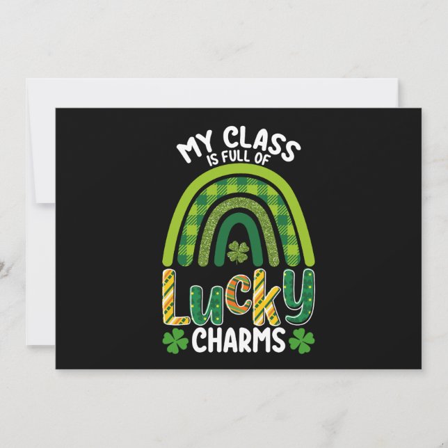 Min klass är full av Lucky Charms St. Patrick's Da Inbjudningar (Framsida)