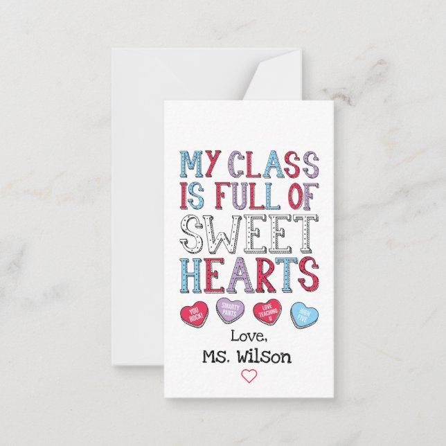 Min klass är full av söta elever valentin  anteckningskort (Framsida)
