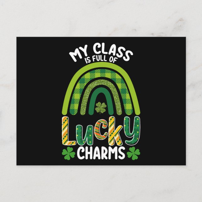 Min klass är Fullt av Lucky Charms St patrick's da Vykort (Framsida)