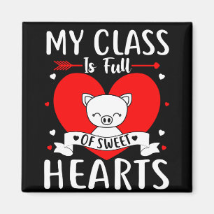 Min klass är Fullt av söthjärthjärtan Valentine Magnet