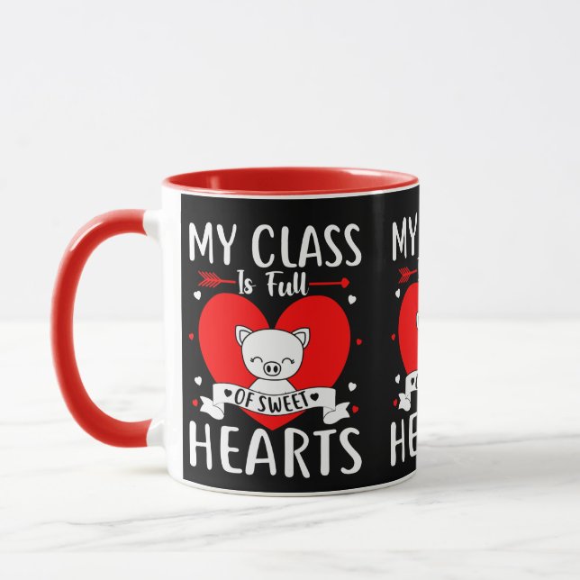 Min klass är Fullt av söthjärthjärtan Valentine Mugg (Vänster)