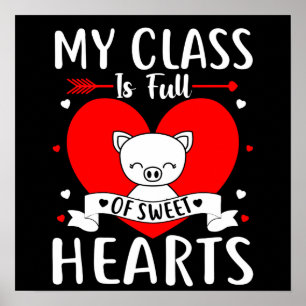 Min klass är Fullt av söthjärthjärtan Valentine Poster
