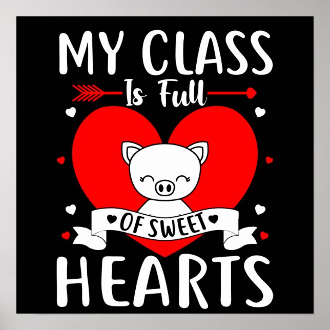 Min klass är Fullt av söthjärthjärtan Valentine Poster (Framsidan)
