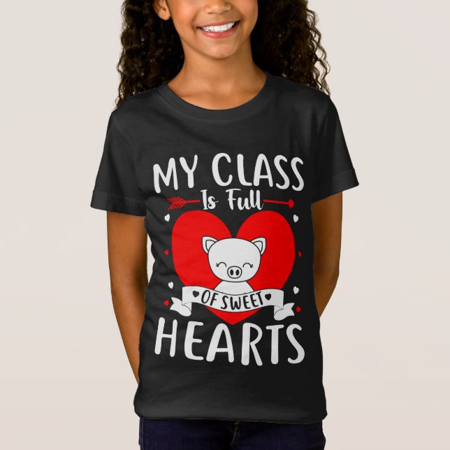 Min klass är Fullt av söthjärthjärtan Valentine T Shirt (Framsida)