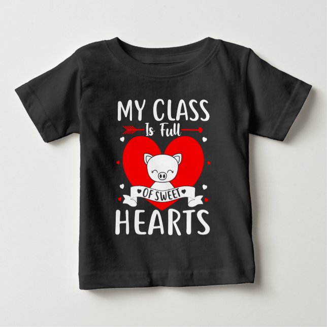 Min klass är Fullt av söthjärthjärtan Valentine T Shirt (Framsida)