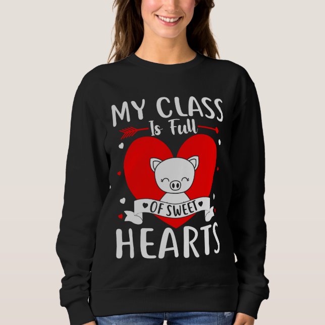 Min klass är Fullt av söthjärthjärtan Valentine T Shirt (Framsida)
