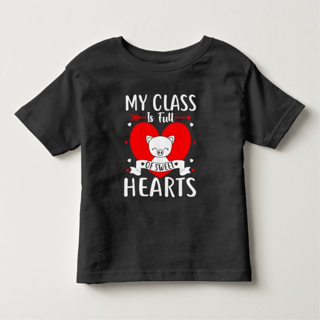 Min klass är Fullt av söthjärthjärtan Valentine T Shirt (Framsida)