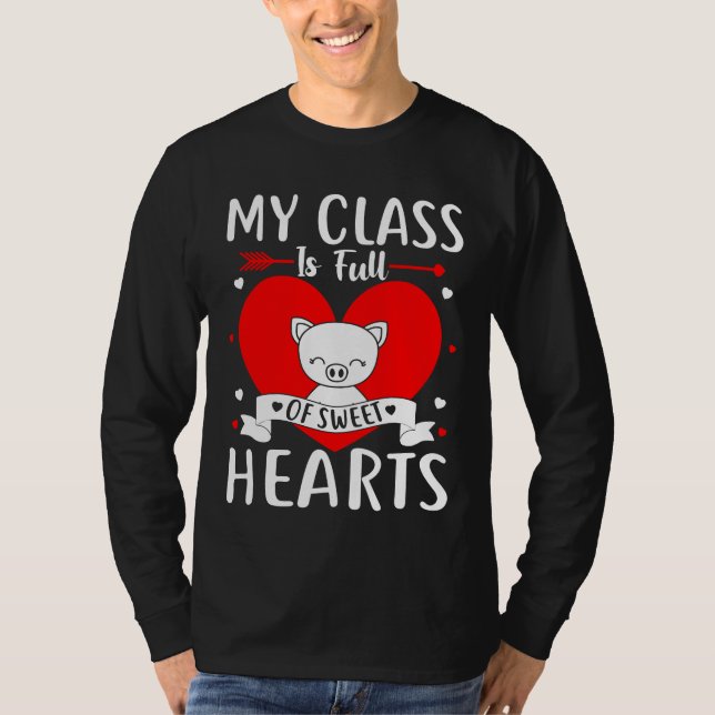 Min klass är Fullt av söthjärthjärtan Valentine T Shirt (Framsida)