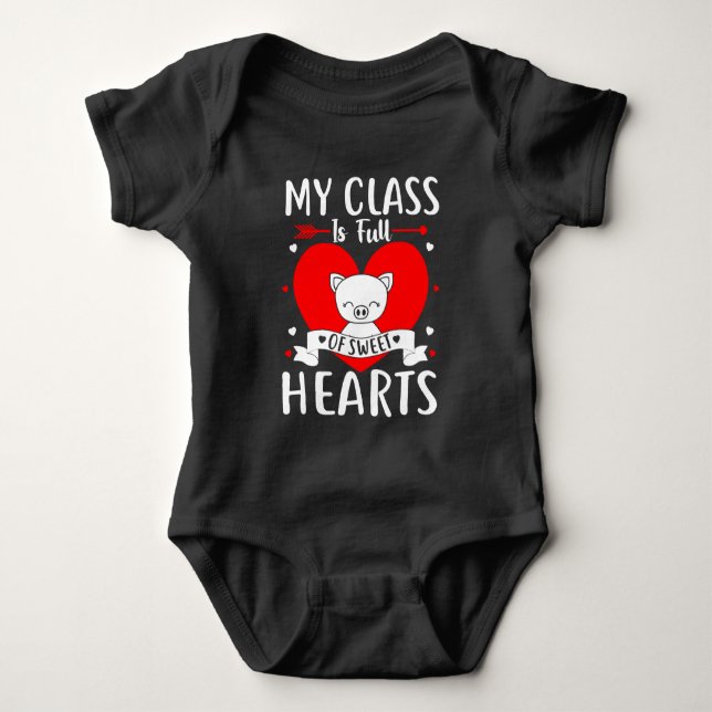 Min klass är Fullt av söthjärthjärtan Valentine T Shirt (Framsida)