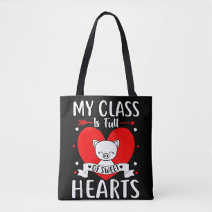 Min klass är Fullt av söthjärthjärtan Valentine Tygkasse