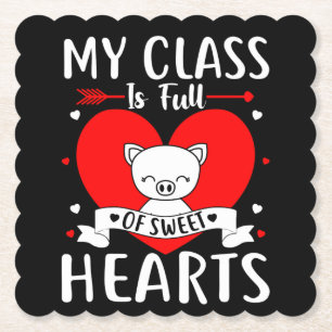 Min klass är Fullt av söthjärthjärtan Valentine Underlägg Papper