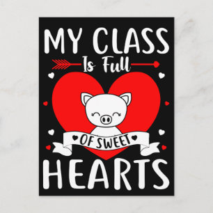 Min klass är Fullt av söthjärthjärtan Valentine Vykort