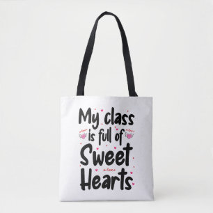 Min klass är Fullt av Sweet Hearts Valentines day Tygkasse