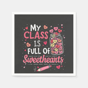 Min klass är Fullt av Sweethearts Teacher Valentin Pappersservett
