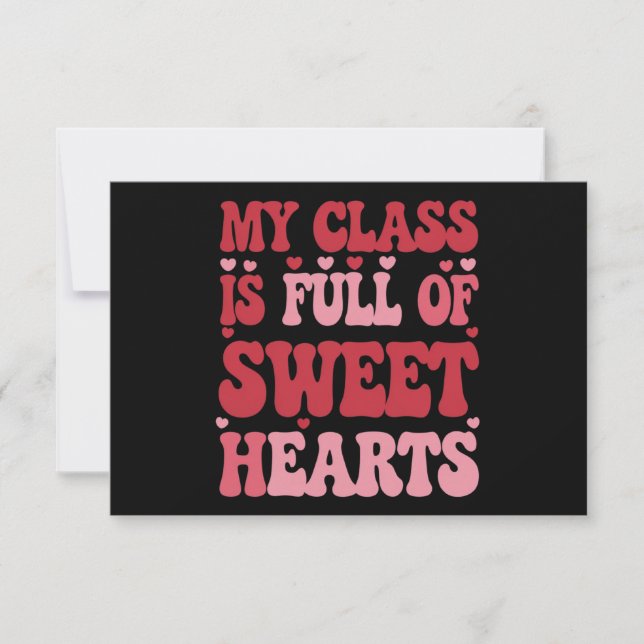 Min klass är Fullt av Sweethearts Valentine Day Tack Kort (Framsida)