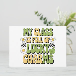 Min klass är Fullt till Lucky Charms Patricks Lära Inbjudningar