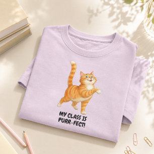 Min klass är underbart rolig orange katt lärare t shirt