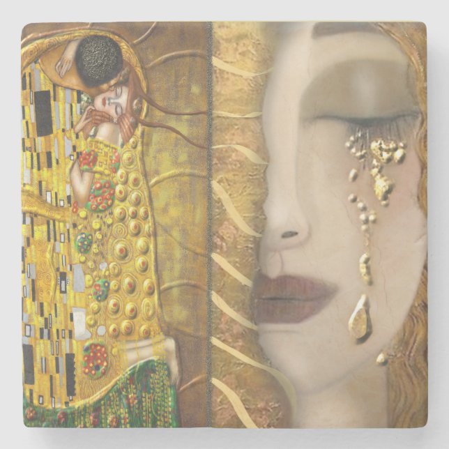 Min Klimt Serie: Guld Underlägg Sten (Framsidan)