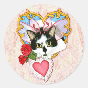 Min klistermärke för kattdjurvalentinkatt
