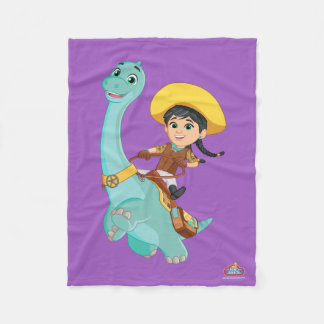 Min & Klöver | Lycklig Cowgirl & Brontosaurus Ride Fleecefilt