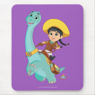 Min & Klöver Lycklig Cowgirl & Brontosaurus Ride Musmatta
