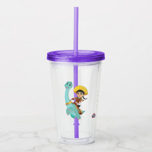 Min & Klöver Lycklig Cowgirl & Brontosaurus Ride Take Away Mugg