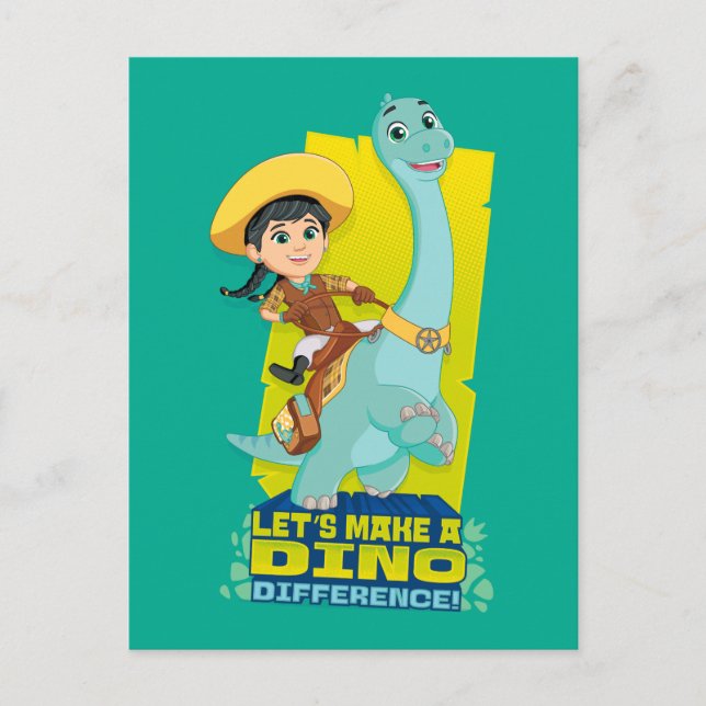 Min & Klöver | Skapar en Dino-differens Vykort (Framsida)