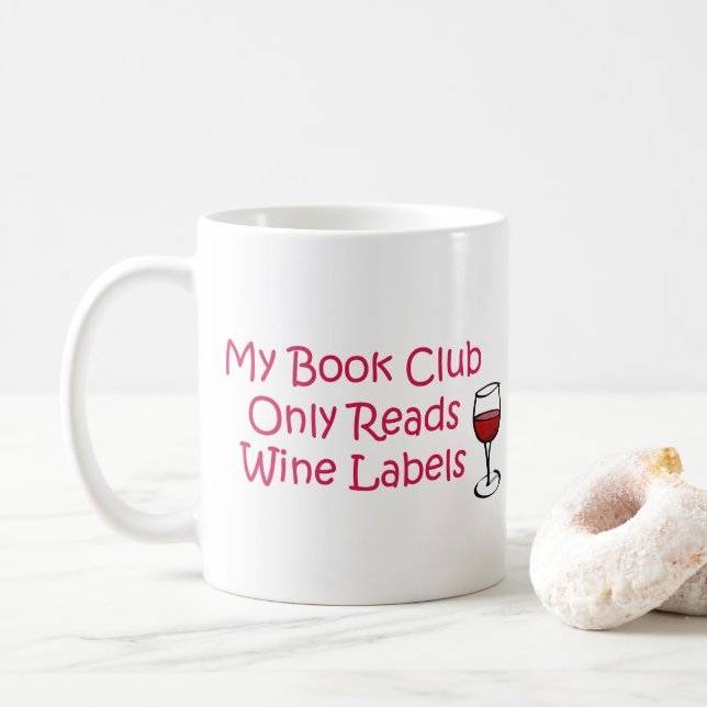 Min Klubb Bok läser endast etiketter för Vin Kaffemugg (Med munk)