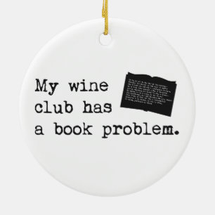 Min Klubb Vin har problem med Bok Julgransprydnad Keramik