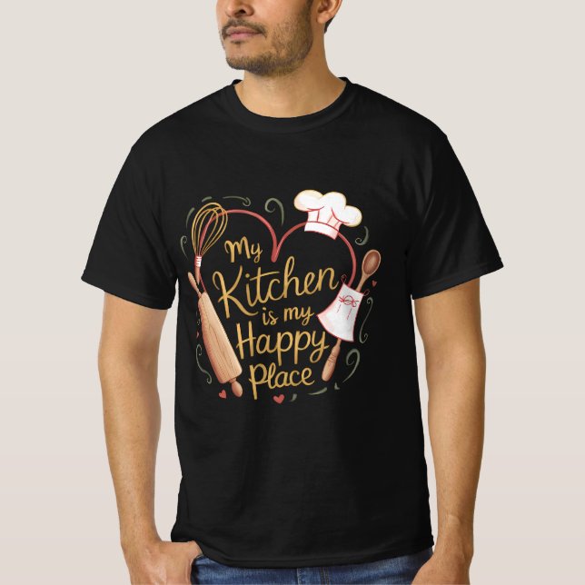 Min köks är min lycklig ställe t shirt (Framsida)