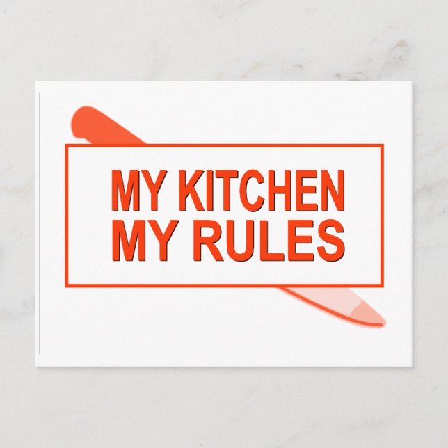 Min Köks. Min Regler. Roligt Design for Kitchen Ch Vykort (Framsida)