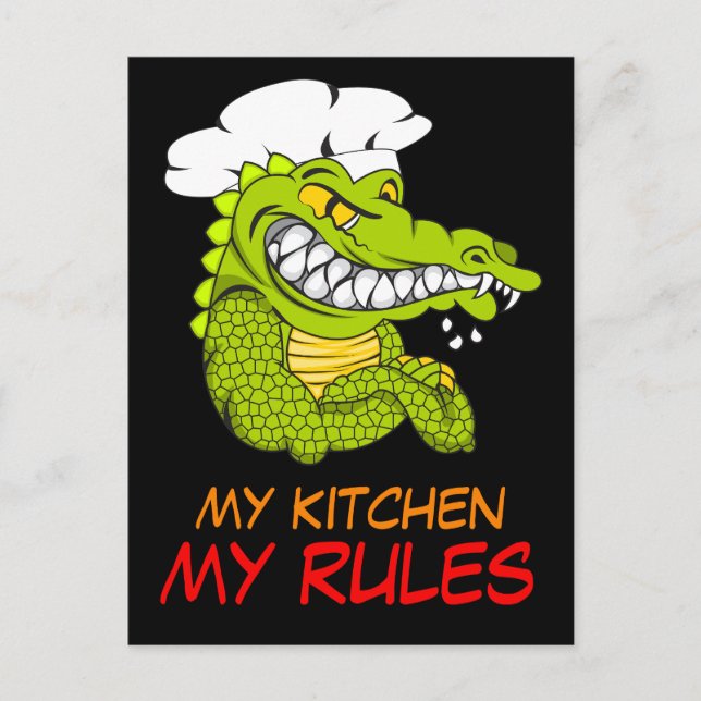 Min Köks Regler, Alligator Chef, Lusnysport Vykort (Framsida)
