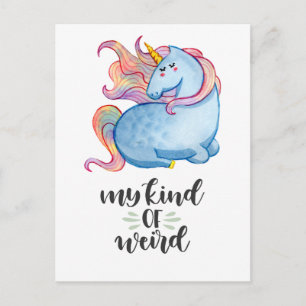 Min Konstig Blue Unicorn Vykort