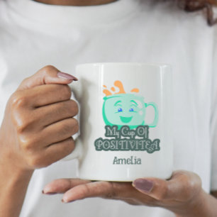 Min Kopp av Positivitea, gullig Teal Grönt Mugg