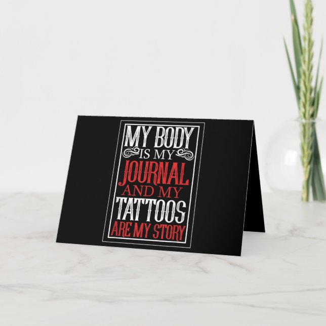 Min kropp är min Journal Tattoo Artist Älskare-gåv Kort (Framsida)