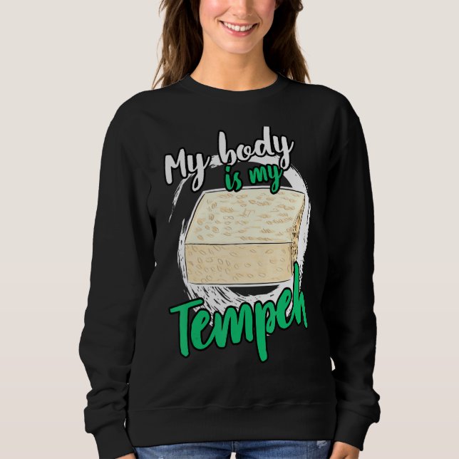 Min kropp är min Tempeh Tofu Vegan Vegetarian Gag T Shirt (Framsida)