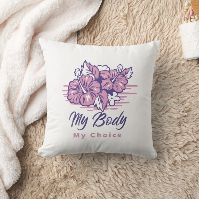 Min kropp Blommigt för mitt val Kudde (Filt)